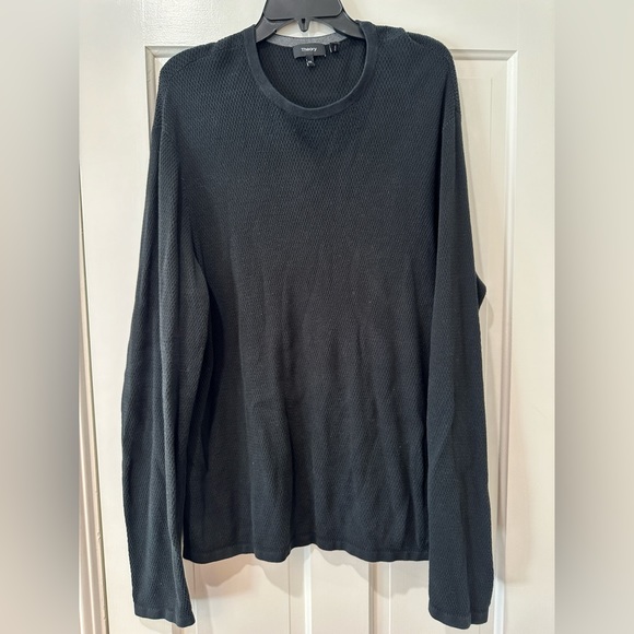 Theory men’s black sweater crewneck jersey knit long sleeve - Picture 1 of 11